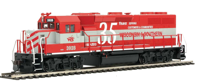 EMD GP39-2 w/LokSound & DCC -- Wisconsin & Southern #3928 (gray, red, 35th Anniversary)