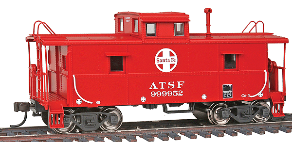 Trainman(R) C&O-Style Steel Center-Cupola Caboose - Ready to Run -- Santa Fe #999952 (red, Small White Logo)