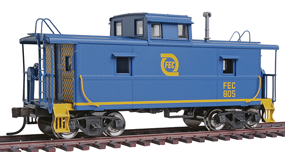 Trainman(R) C&O-Style Steel Center-Cupola Caboose - Ready to Run -- Florida East Coast #805 (blue)