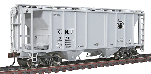 Trainman(R) PS-2 2-Bay Covered Hopper - Ready to Run -- Central Railroad of New Jersey #771 (gray)