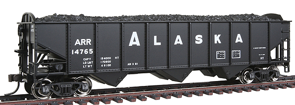 Trainman(TM) AAR 70-Ton 3-Bay Open Hopper, Arched Ends, Assembled -- Alaska Railroad #14765