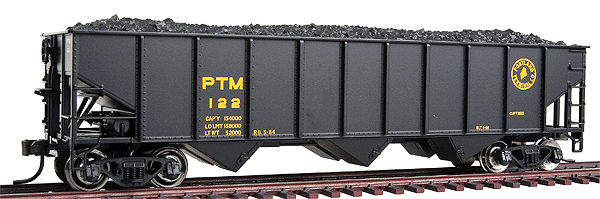Trainman(R) AAR 70-Ton 3-Bay Open Hopper w/Standard Ends - Ready to Run -- Portland Terminal #122 (black)
