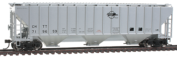 Trainman(R) Thrall 4750 3-Bay Covered Hopper - Ready to Run -- Missouri Pacific #719659 (gray, Screaming Eagle Logo)