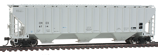 Trainman(R) Thrall 4750 3-Bay Covered Hopper - Ready to Run -- Chicago Freight Car Leasing #8714 (gray, No Logo)
