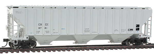 Trainman(R) Thrall 4750 3-Bay Covered Hopper - Ready to Run -- Chicago Freight Car Leasing #8741 (gray, No Logo)