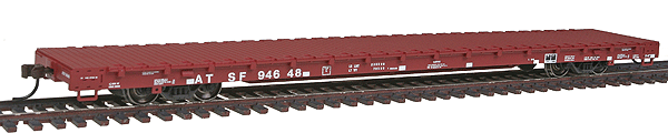 62' Flatcar - Ready to Run -- Santa Fe #94648 (Boxcar Red)