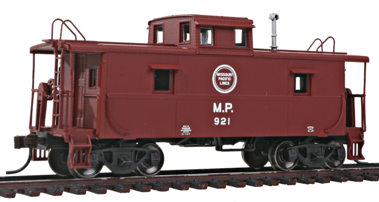 C&O-Style Steel Center-Cupola Caboose - Ready to Run -- Missouri Pacific #921 (Boxcar Red, Buzz Saw Logo)