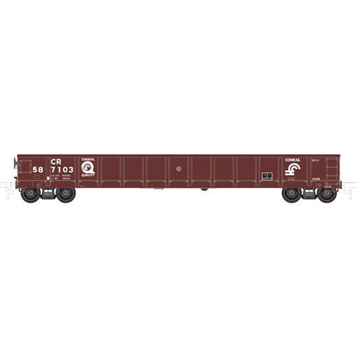 Evans 52' Gondola - Ready to Run -- Conrail #587131 (Boxcar Red, white, Quality Logo)