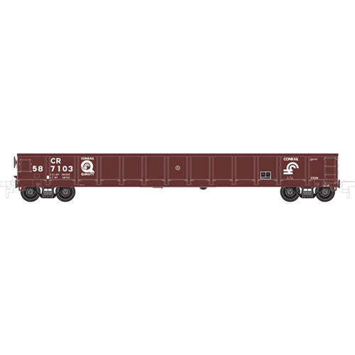 Evans 52' Gondola - Ready to Run -- Conrail #587137 (Boxcar Red, white, Quality Logo)