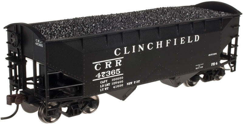 2-Bay Offset-Side Hopper w/Round Ends - Ready to Run -- Clinchfield #47365 (black)