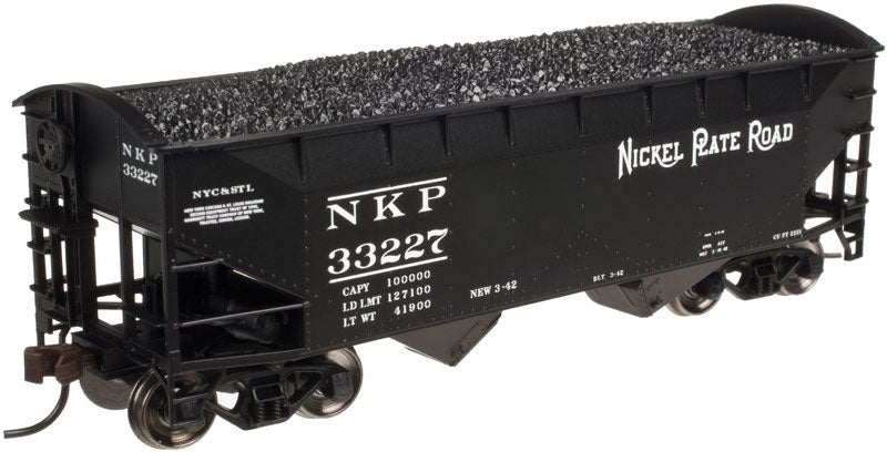2-Bay Offset-Side Hopper w/Round Ends - Ready to Run -- Nickel Plate Road #33227 (black)
