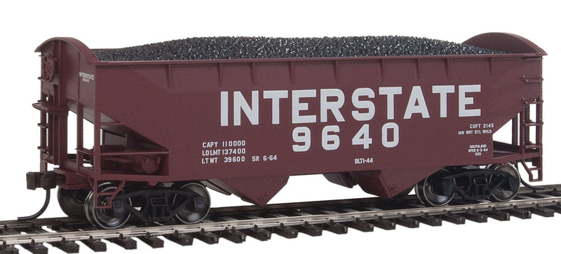 2-Bay Offset-Side Hopper w/Round Ends - Ready to Run -- Interstate #9640 (Boxcar Red)
