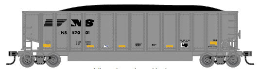 Aluminum Coal Gondola - Ready to Run -- Norfolk Southern #52001 (aluminum, Horse Head Logo, yellow Conspicuity Marks