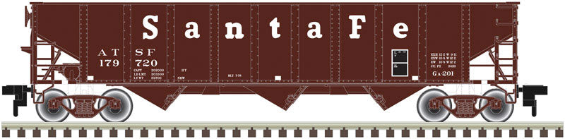 AAR 70-Ton 9-Panel 3-Bay Open Hopper w/Standard Ends 3-Pack - Ready to Run -- Santa Fe #179720, 179769, 179781 (Boxcar Red, Large Cooper Lettering)