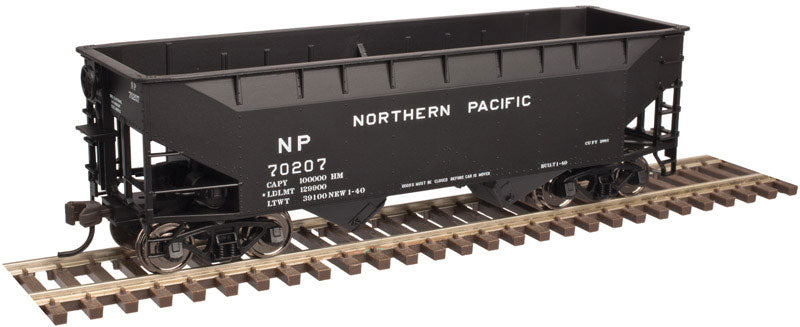 2-Bay Offset-Side Hopper w/Flat Ends - Ready to Run -- Northern Pacific #70233 (black)