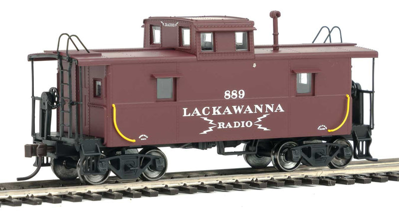 C&O-Style Steel Center-Cupola Caboose - Ready to Run -- Delaware, Lackawanna & Western #889 (Boxcar Red)