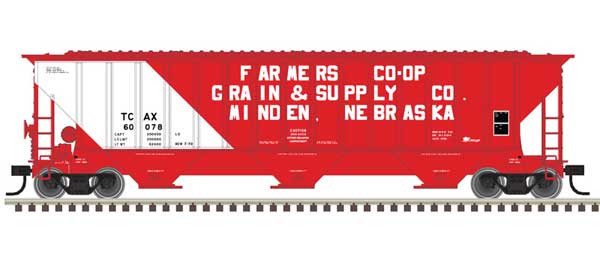 Thrall 4750 Covered Hopper - Ready to Run -- Transportation Corporation of America 60073 (red, white)