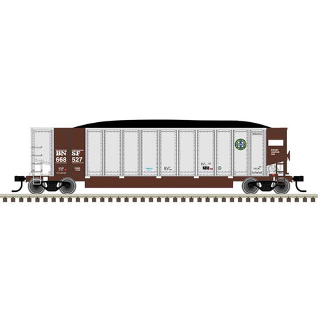 Aluminum Coal Gondola - Ready to Run -- BNSF Railway #668527 (aluminum, Boxcar Red, Circle/Cross Logo)