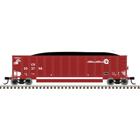 Aluminum Coal Gondola - Ready to Run -- Conrail #504250 (Boxcar Red, Quality Logo)