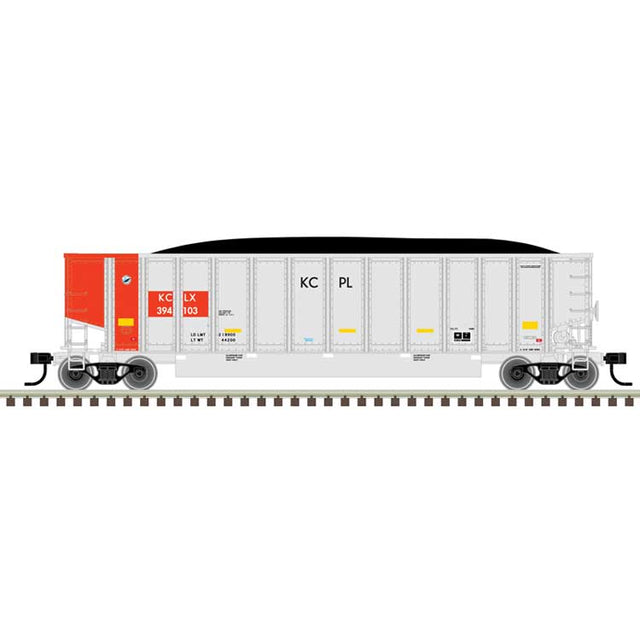 Aluminum Coal Gondola - Ready to Run -- Kansas City Power & Light KCLX #394103 (aluminum, red)