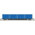 85' Trash Container Flatcar with 4 MSW Containers - Ready to Run -- ECDC Logistics RSGX #30067/RSGU 2152, 2535, 2603, 2694 (black)