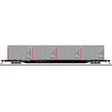 85' Trash Container Flatcar with 4 MSW Containers - Ready to Run -- East Carbon AWXX #20504/AWIU 1201, 1315, 1179, 1220 (black)