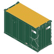 20' High-Cube MSW Trash Container 4-Pack - Ready to Run -- USA Waste Services USWX #00440, 00234, 00322, 02039 (green)