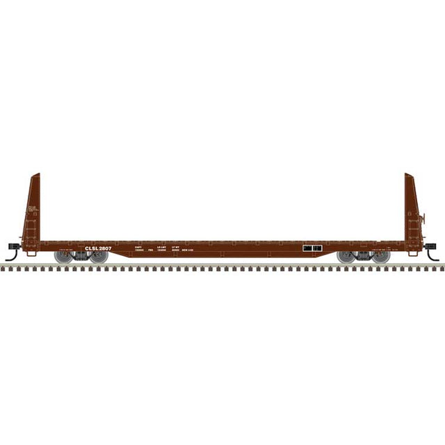 62' Bulkhead Flatcar - Ready to Run -- Columbia & Silver Creek Railroad CLSL #2807 (Boxcar Red)