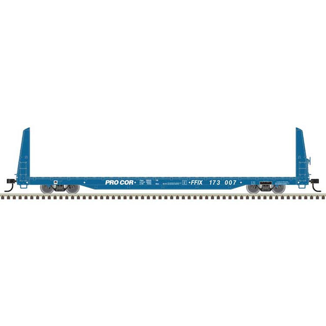 62' Bulkhead Flatcar - Ready to Run -- Procor FFIX #173000 (dark blue)
