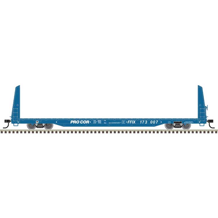62' Bulkhead Flatcar - Ready to Run -- Procor FFIX #173016 (dark blue)