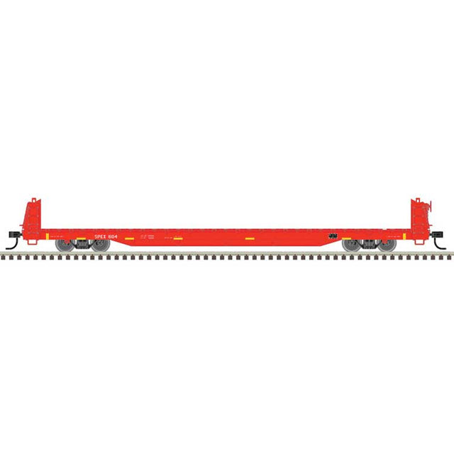62' Short-Bulkhead Flatcar - Ready to Run -- Southern Parts & Equipment SPEX #600 (Red)