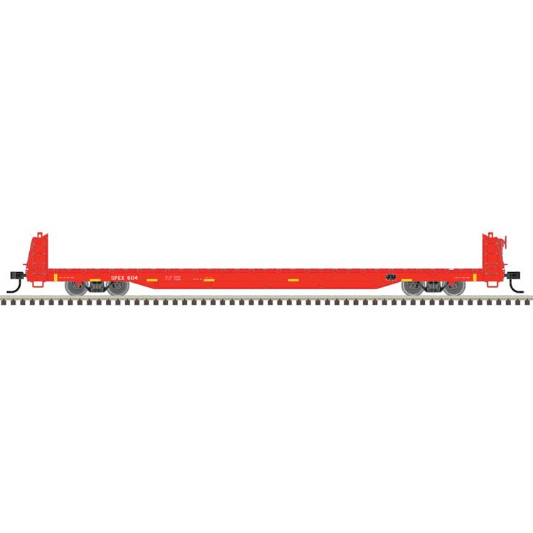 62' Short-Bulkhead Flatcar - Ready to Run -- Southern Parts & Equipment SPEX #606 (Red)