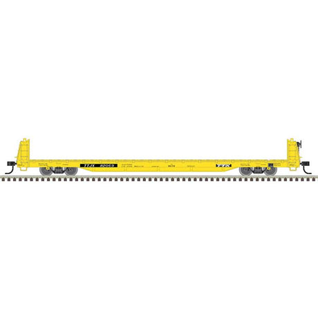 62' Short-Bulkhead Flatcar - Ready to Run -- TTX TTJX #82099 (yellow, black)