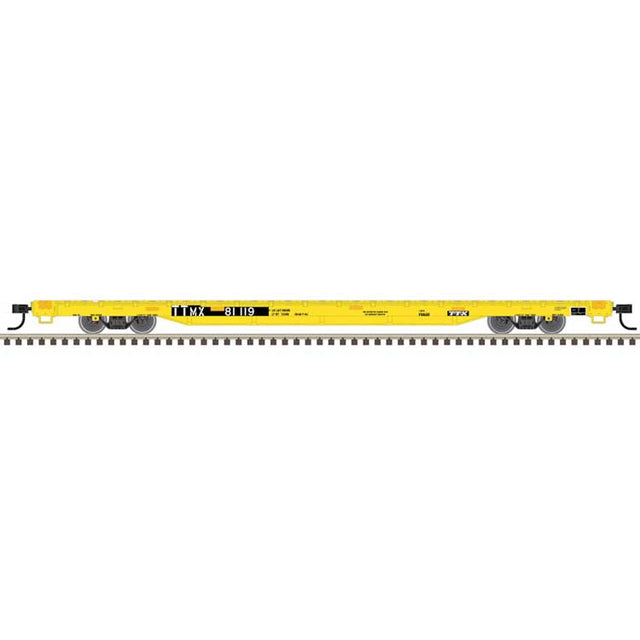 68' Flatcar - Ready to Run -- TTX TTMX #81119 (yellow, black)