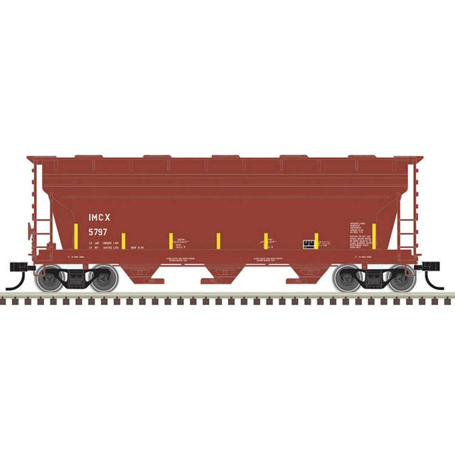 ACF 3560 Center-Flow Covered Hopper - Ready to Run -- Mosaic IMCX #5776 (Boxcar Red, white, yellow conspicuity marks)