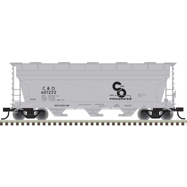 ACF 3560 Center-Flow Covered Hopper - Ready to Run -- Chesapeake & Ohio #601224 (gray, black, Progress Logo)