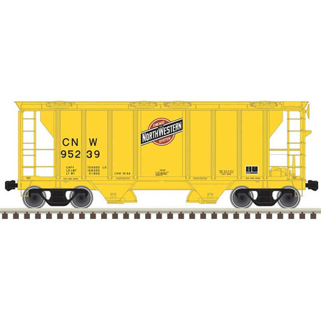 PS-2 2-Bay Covered Hopper - Ready to Run -- Chicago & North Western #95239 (yellow, black, red)