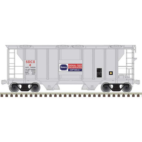 PS-2 2-Bay Covered Hopper - Ready to Run -- Borden Animal Feeds SDCX #25 (gray, red, black)