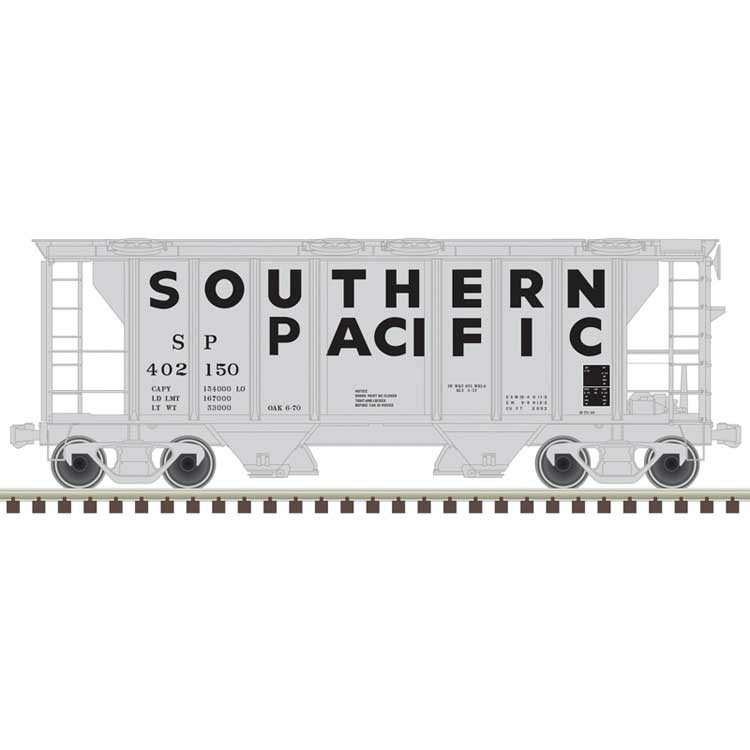 PS-2 2-Bay Covered Hopper - Ready to Run -- Southern Pacific #402223 (gray, black, Large Block Lettering)