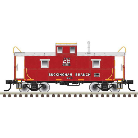 C&O-Style Steel Center-Cupola Caboose - Ready to Run -- Buckingham Branch #223 (red, silver, yellow)