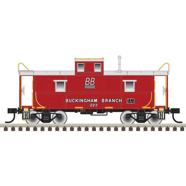 C&O-Style Steel Center-Cupola Caboose - Ready to Run -- Buckingham Branch #223 (red, silver, yellow)