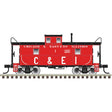 C&O-Style Steel Center-Cupola Caboose - Ready to Run -- Chicago & Eastern Illinois #2 (red, black, white)