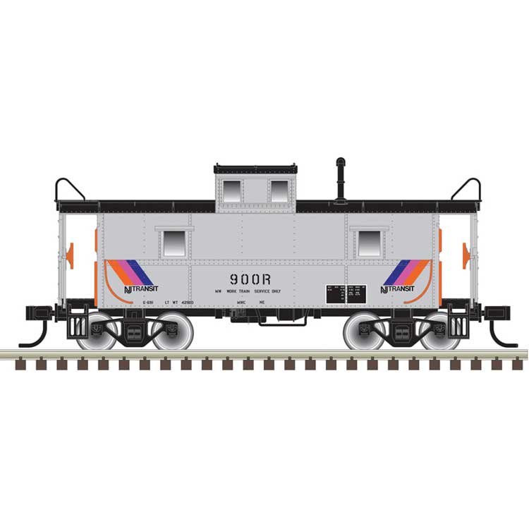C&O-Style Steel Center-Cupola Caboose - Ready to Run -- New Jersey Transit #903 (silver, black, Small Disco Stripes)