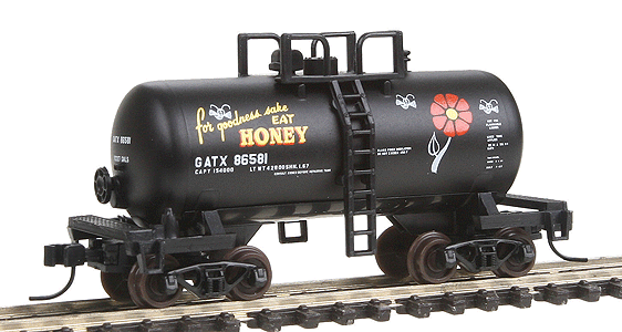 Atlas Trainman(R) 28' "Beer Can" Shorty Tank Car -- GATX "Eat Honey" #86501