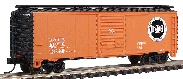 Atlas Trainman(R) 40' PS-1 Boxcar -- Bessemer & Lake Erie #81370 (orange, black, white)