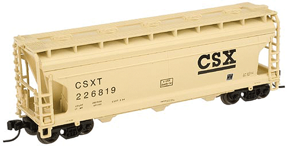 Atlas N Trainman(TM) ACF(R) 3560 Center Flow Covered Hopper - Assembled -- CSX #226819 (tan, black)