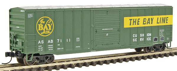 N Trainman(TM) ACF 50'6" Boxcar, Assembled -- Atlanta & St. Andrews Bay #7111 (green, yellow, white)