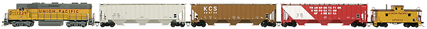 Trainman(R) Diesel Grain Train -- Union Pacific GP38-2, 3 Cars, Caboose, 3 x 4' True Track(R) Oval, Power Pack
