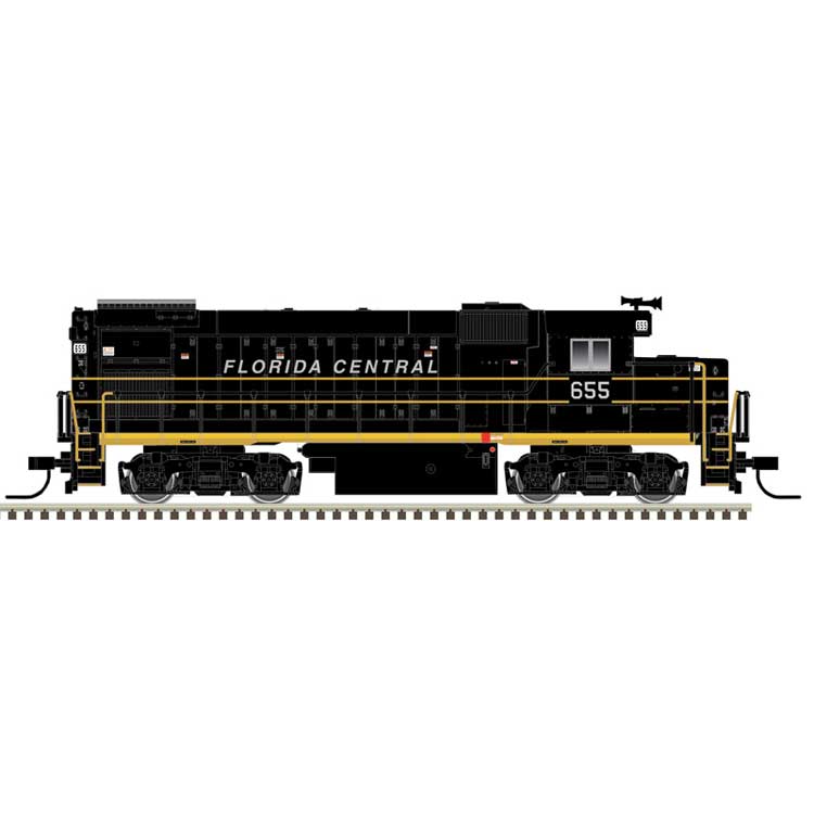 EMD GP15-1 - Standard DC -- Florida Central #655 (SCL Scheme, black, yellow)