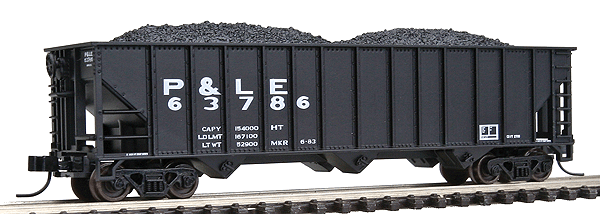 Atlas Trainman(R) 90-Ton 3-Bay Open Hopper -- Pittsburgh & Lake Erie #63786 (black, white)